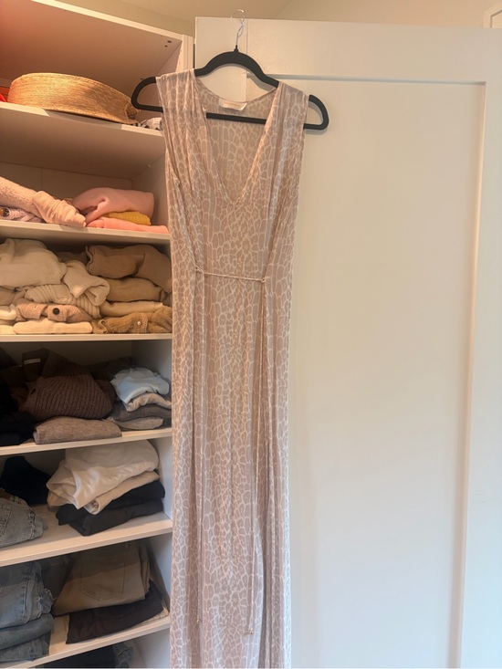 Zimmermann Dresses & Skirts - Zimmermann Beige Animal-Print Sleeveless V-Neck Maxi Dress